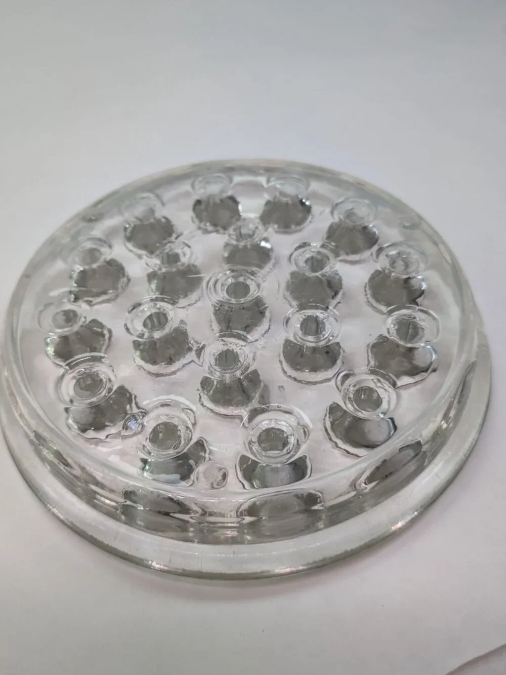 Vintage 19-Hole Glass Flower Frogs - Heavy Duty 5